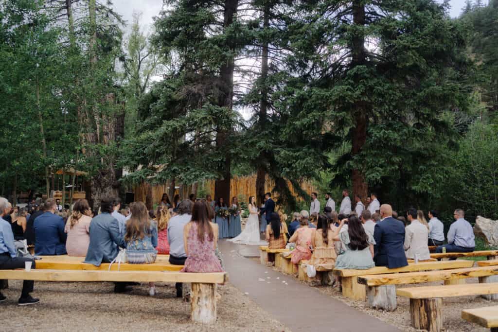 ceremony by the river at Blackstone rivers ranch lodge