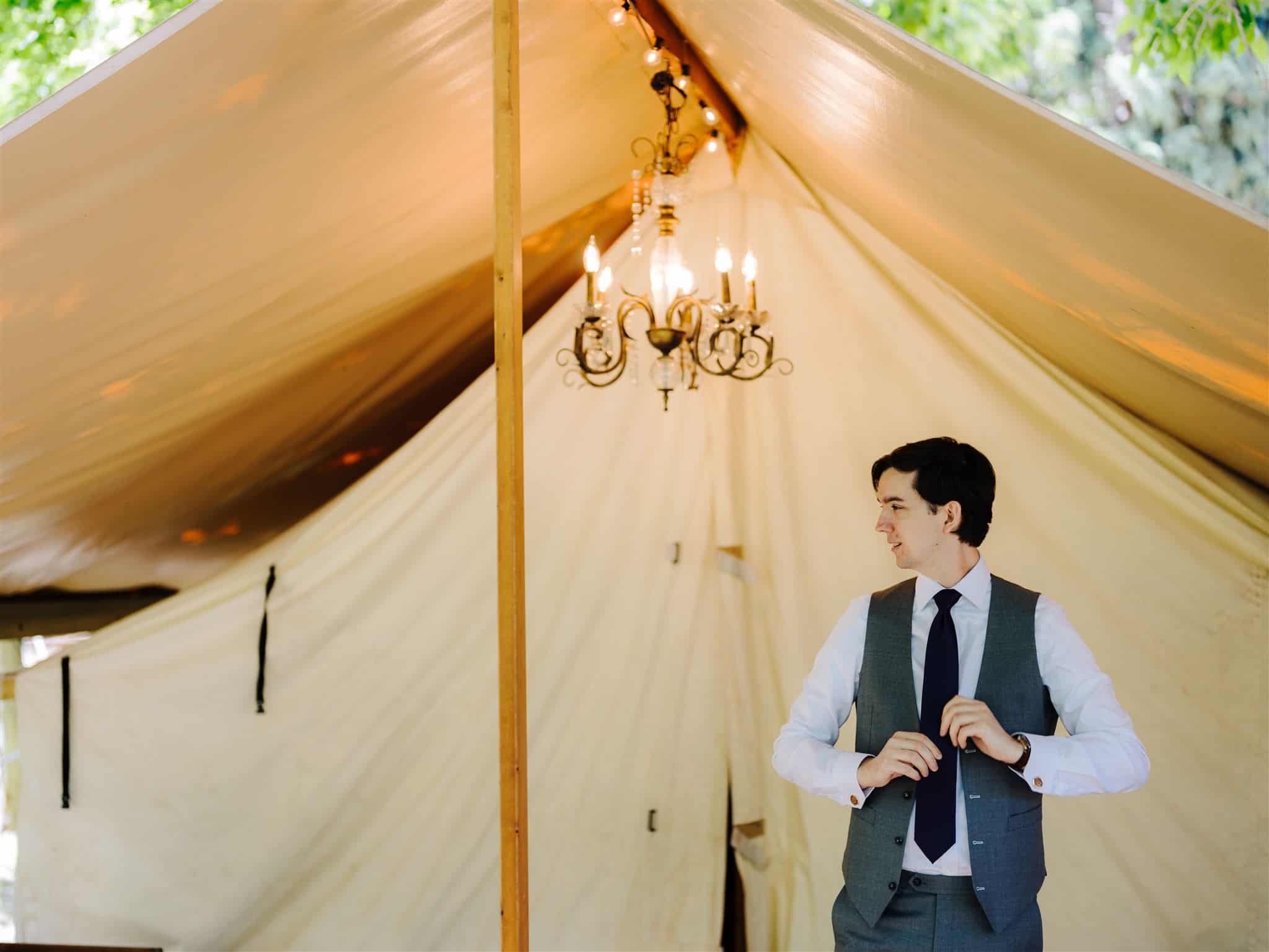 the glamping tent at River Bend