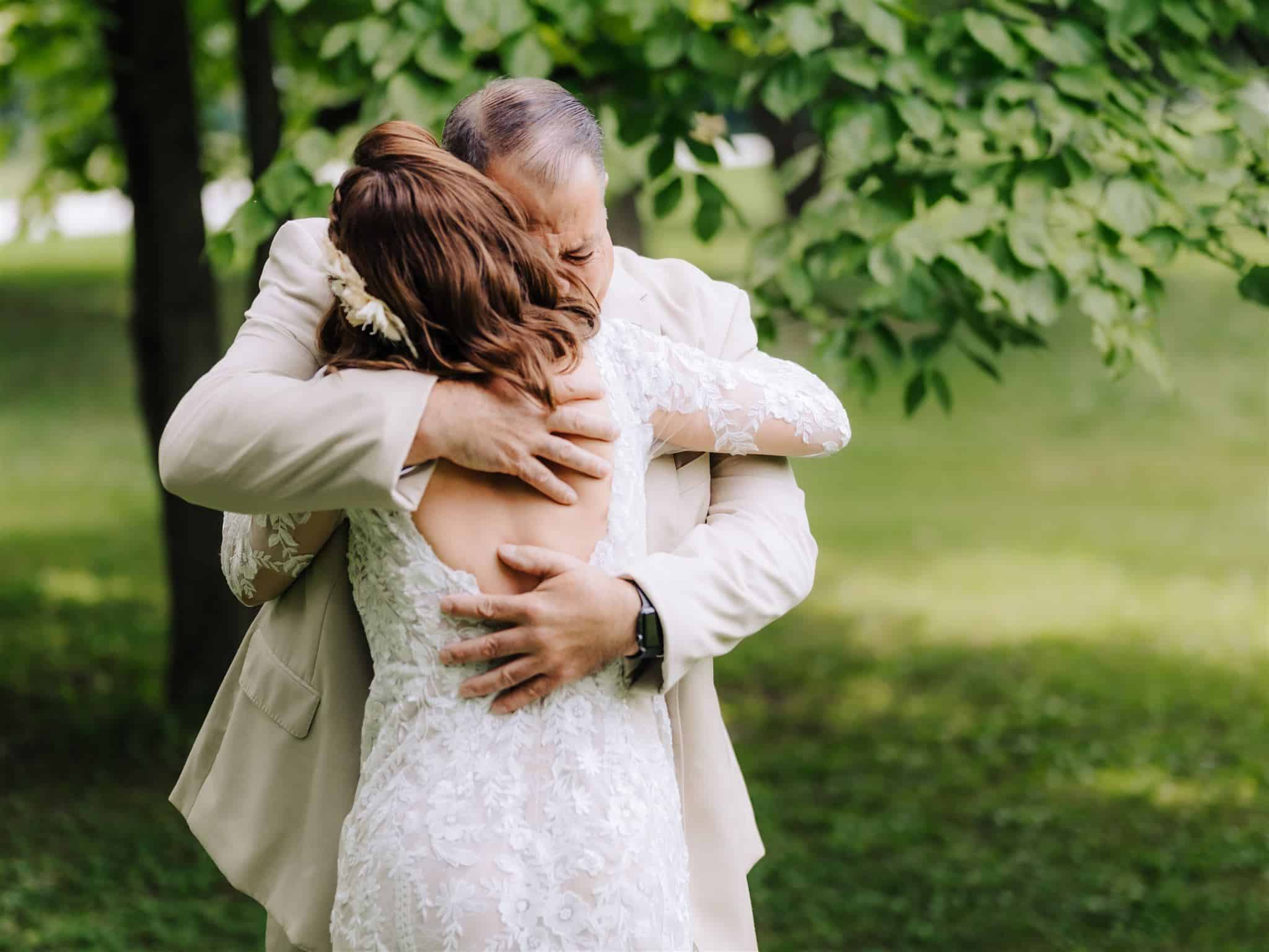 emotional father-daughter first look