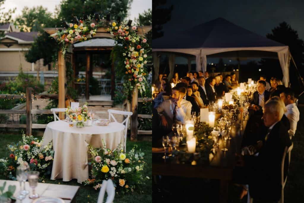 details of a backyard wedding in boulder colorado